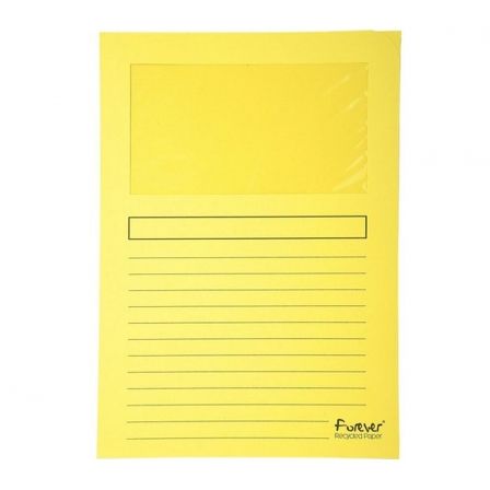 Exacompta Paquete de 25 subcarpetas con ventana amarillo claro A4